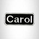Carol White on Black Iron on Name Tag Patch for Biker Vest NB110