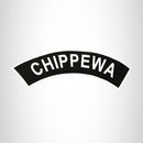 CHIPPEWA White on Black Top Rocker Patch for Biker Vest Jacket TR324