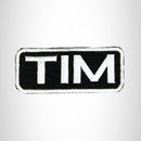 Tim White on Black Iron on Name Tag Patch for Biker Vest NB191