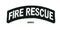 Fire Rescue White on Black Small Rocker Iron on Patches for Biker Vest and Jacket-STURGIS MIDWEST INC.
