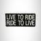 Live to Ride Ride to Live Small Patch Iron on for Vest Jacket SB524