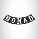 Nomad White on black with boarder Bottom Rocker Iron on Patch for Biker Vest BR475