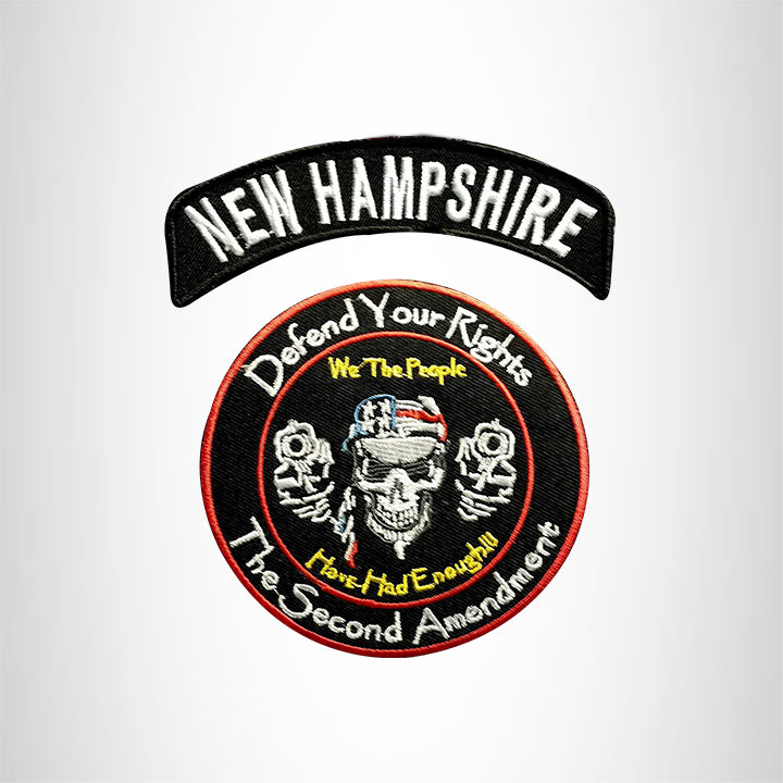 NEW HAMPSHIRE Defend Your Rights the 2nd Amendment 2 Patches Set for Vest Jacket