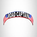 Road Captain Red White Blue on Black Top Rocker Patch for Biker Vest Jacket TR335