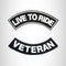 LIVE TO RIDE VETERAN Rocker 2 Patches Set Sew on for Vest Jacket