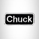 Chuck Iron on Name Tag Patch for Motorcycle Biker Jacket and Vest NB148
