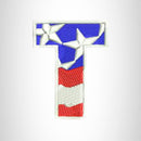 T Alphabet Letters of US Flag Iron on Small Patch for Biker Vest
