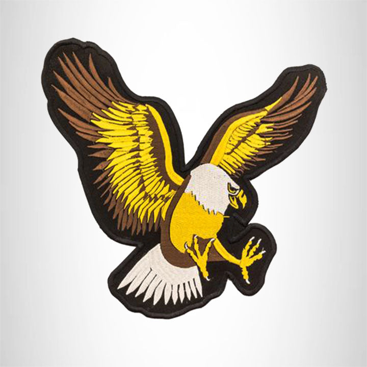 SCREAMING EAGLE White Brown and Yellow on Black Center Patch for Vest