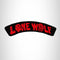 LONE WOLF Red on Black Top Rocker Patch for Biker Vest Jacket TR345