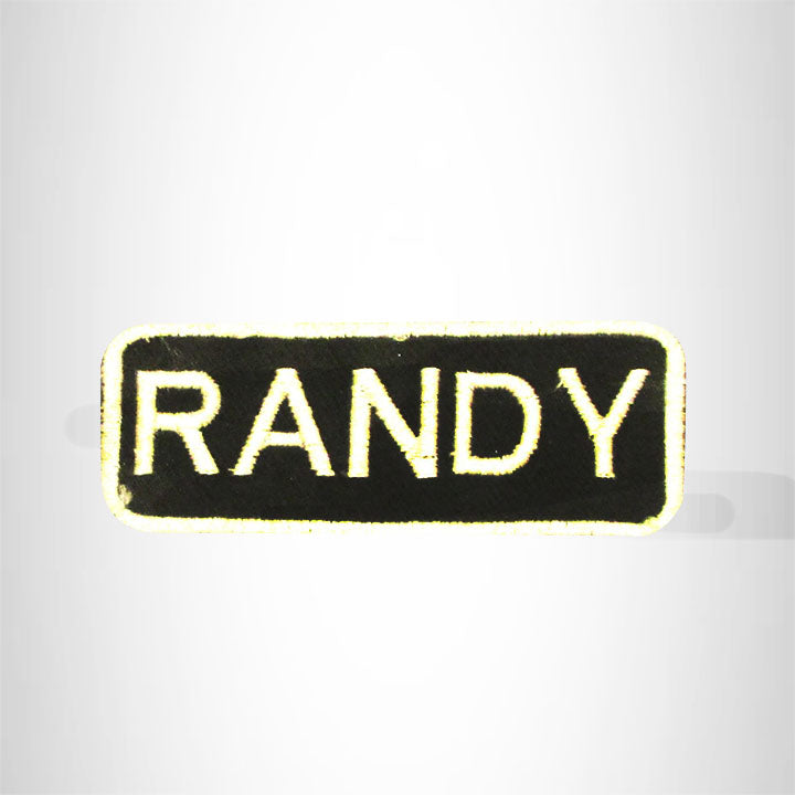 Randy White on Black Iron on Name Tag Patch for Biker Vest NB247