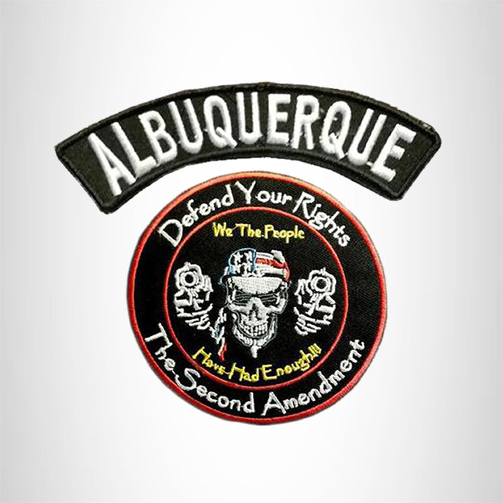 ALBUQUERQUE Defend Your Rights the 2nd Amendment 2 Patches Set for Vest Jacket