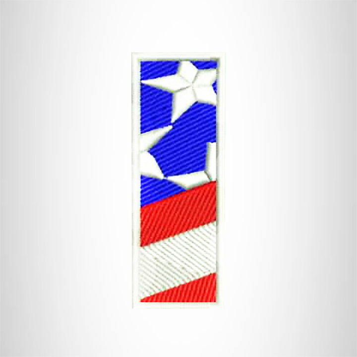 I Alphabet Letters of US Flag Iron on Small Patch for Biker Vest