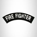 Fire Fighter White on Black Top Rocker Patch for Biker Vest Jacket TR315