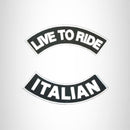 LIVE TO RIDE ITALIAN Rocker 2 Patches Set Sew on for Vest Jacket