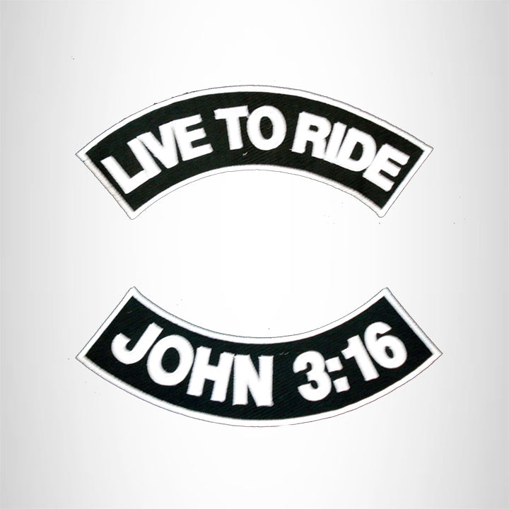 LIVE TO RIDE JHON 3:16 Rocker 2 Patches Set Sew on for Vest Jacket