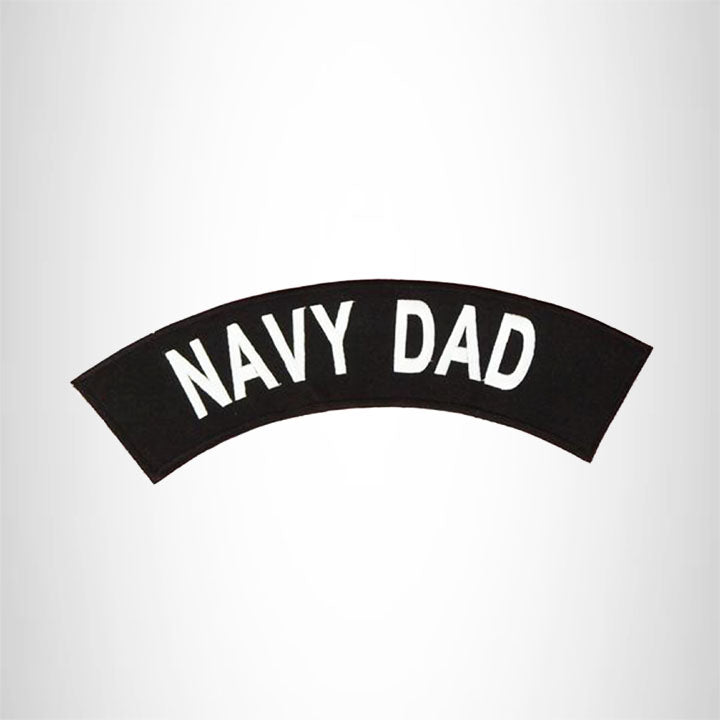 Navy Dad White on Black Top Rocker Patch for Biker Vest Jacket TR368