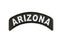 Arizona State Patch Rocker White On Black Arm Shoulder Patch Front of Jacket vest-STURGIS MIDWEST INC.