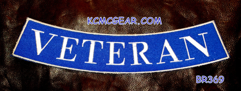 U.S. VETERAN Blue & Silver10" Rocker Patch-STURGIS MIDWEST INC.