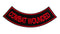 COMBAT WOUNDED Red on Black with Boarder Bottom Rocker Patch for Vest BR432