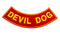 DEVIL DOG Yellow on Red with Boarder Bottom Rocker Patch for Vest BR433