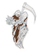 GRIM REAPER WITH DEAD MAN'S HAND POCKER HAND PATCH WHITE BROWN FOR JACKET VEST-STURGIS MIDWEST INC.