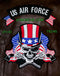 U.S. Air Force Skull & Flags Patch Patches Embroidered Custom Patches Biker Patches-STURGIS MIDWEST INC.