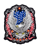 FLYING EAGLE with Flags Red White Blue and Yellow on Black Patch for Vest Jacket-STURGIS MIDWEST INC.