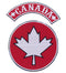 Maple Leaf Center Patch Circle with Canada TR Red w/ White 10"-STURGIS MIDWEST INC.