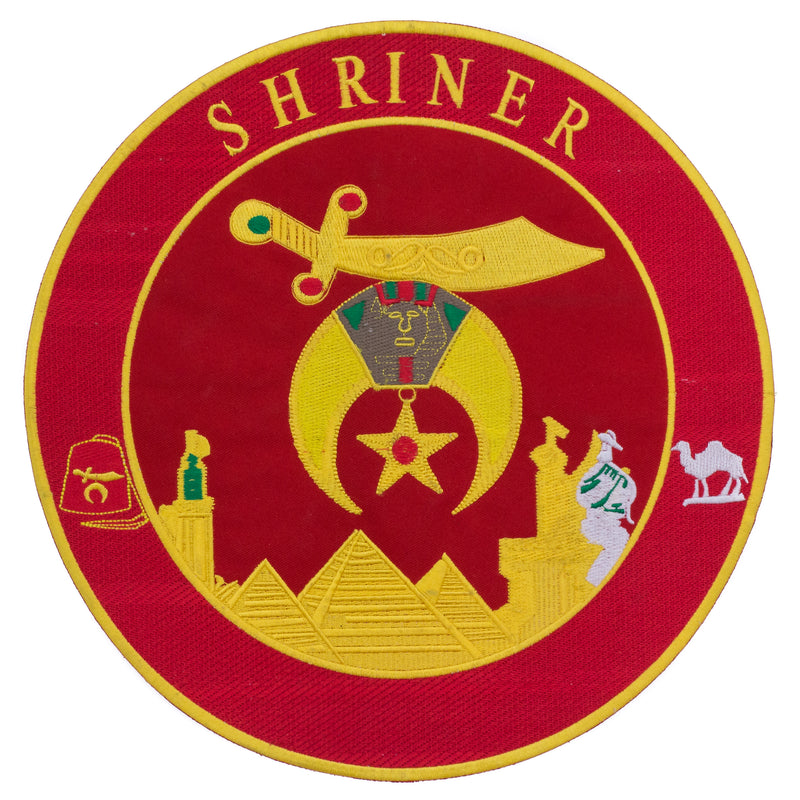 Shriner Red and Yellow in Round Center Iron on Patch for Biker Vest CP194R-STURGIS MIDWEST INC.