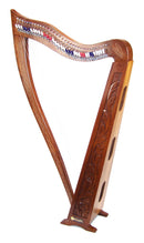 36 Strings Large Pedestal Harp Stand Lever Harp Hand Made Solid Wood with Carrying Case-STURGIS MIDWEST INC.