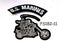 U.S Marines Grim Reaper Writing Motorcycle Iron on 2 Patches Set for Biker Vest