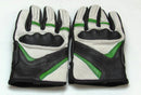 Leather Motorcycle Gloves with Armour Guard on Knuckles White Black Green XL-STURGIS MIDWEST INC.