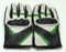 Leather Motorcycle Gloves with Armour Guard on Knuckles White Black Green XL-STURGIS MIDWEST INC.