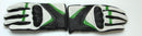 Leather Motorcycle Gloves with Armour Guard on Knuckles White Black Green XL-STURGIS MIDWEST INC.