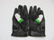 Leather Motorcycle Gloves with Armour Guard on Knuckles White Black Green XL-STURGIS MIDWEST INC.