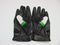 Leather Motorcycle Gloves with Armour Guard on Knuckles White Black Green LARGE-STURGIS MIDWEST INC.