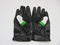 Leather Motorcycle Gloves with Armour Guard on Knuckles White Black Green LARGE-STURGIS MIDWEST INC.