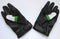 Leather Motorcycle Gloves with Armour Guard on Knuckles White Black Green-STURGIS MIDWEST INC.