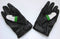 Leather Motorcycle Gloves with Armour Guard on Knuckles White Black Green XL-STURGIS MIDWEST INC.