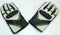 Leather Motorcycle Gloves with Armour Guard on Knuckles White Black Green-STURGIS MIDWEST INC.