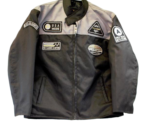motorcycle kids jacket grey/black Usa mode motor usa classics size 12-STURGIS MIDWEST INC.