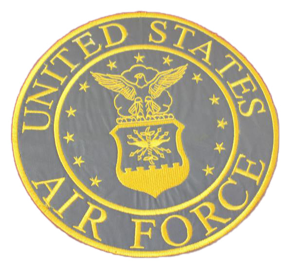 motorcycle patch united states air force grey and yellow reflective-STURGIS MIDWEST INC.