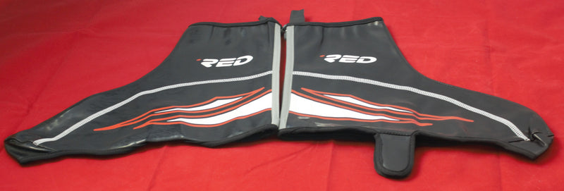 Motorcycle vinyl boot rain cover red and black-STURGIS MIDWEST INC.