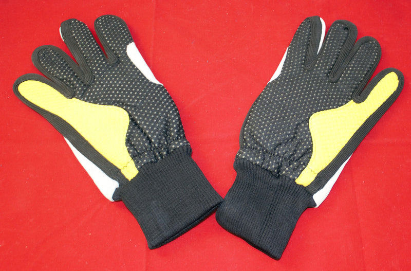 leather gloves yellow black and white size small-STURGIS MIDWEST INC.