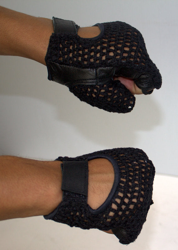 Men's mesh finger less classic driving gloves-STURGIS MIDWEST INC.