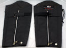 Black Leather Motorcycle Chaps half pants Leg protector-STURGIS MIDWEST INC.