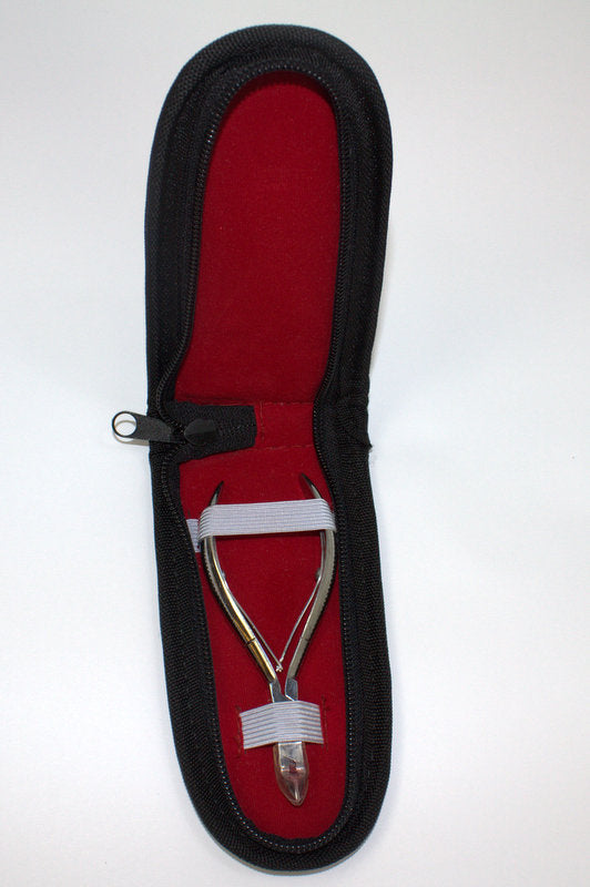 Nail cuticle nippers professional grade with Black Leather case-STURGIS MIDWEST INC.