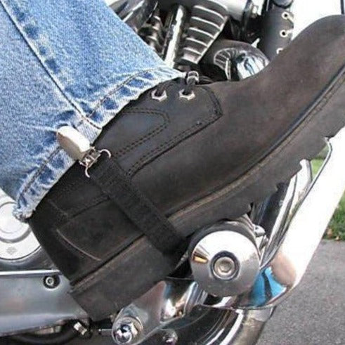 Biker Motorcycle Pant Leg Clamps Straps Clips Holder Ryder Stirrups Fully Adjustable Pants Clip Holders-STURGIS MIDWEST INC.
