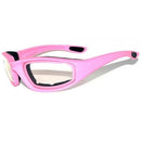 Women's Motorcycle Riding Glasses Padded Pink with Clear Glasses Night Time-STURGIS MIDWEST INC.