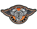 Ride Free Patch wings Motorcycle V twin Engine Stars orange black silver for vest jacket-STURGIS MIDWEST INC.
